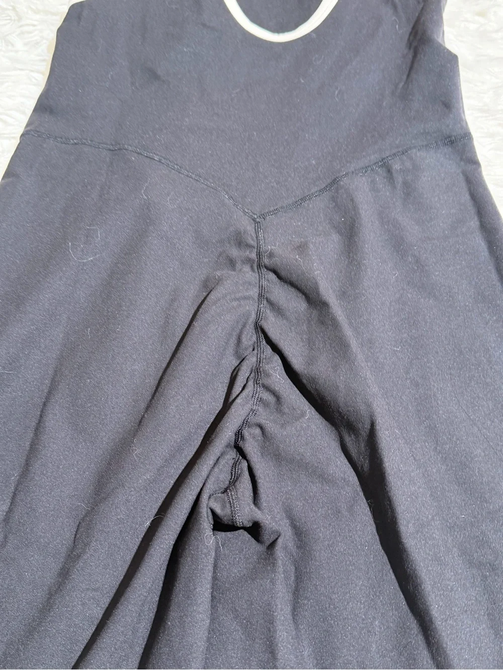 NEW 437 Four Three Seven XL The Shorts Onesie Black Cream Shortysuit Workout - Picture 12 of 13